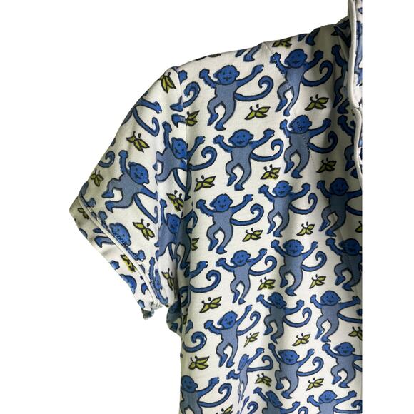Roller Rabbit Sleepwear Pajama Set Womens XXS Blue Monkey Banana Short Sleeve - Picture 6 of 12